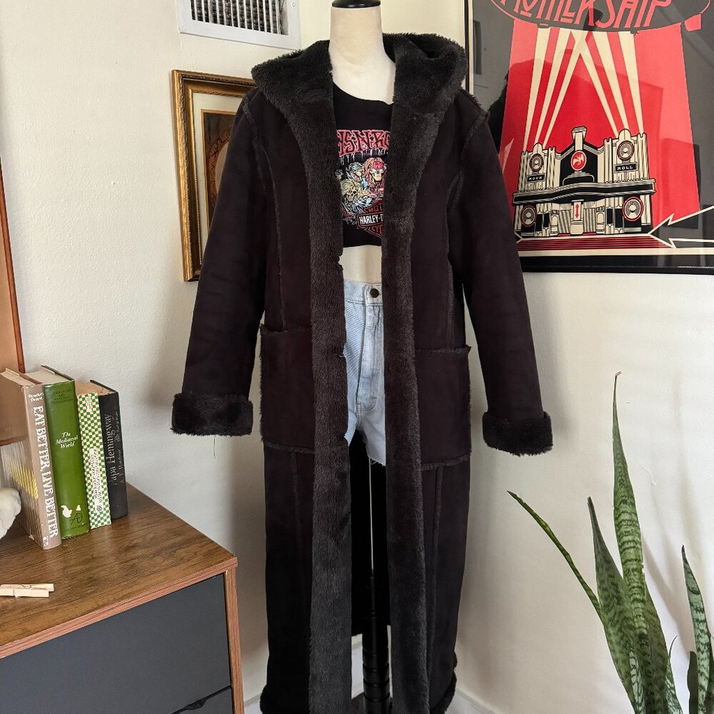 Vintage Angelina Faux Shearling Full Length Coat